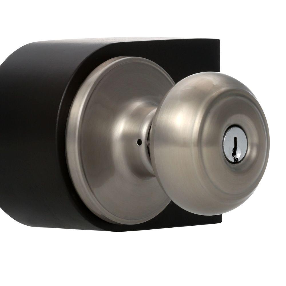 Schlage Custom Andover Satin Nickel Plymouth Trim Keyed Door KnobF51A