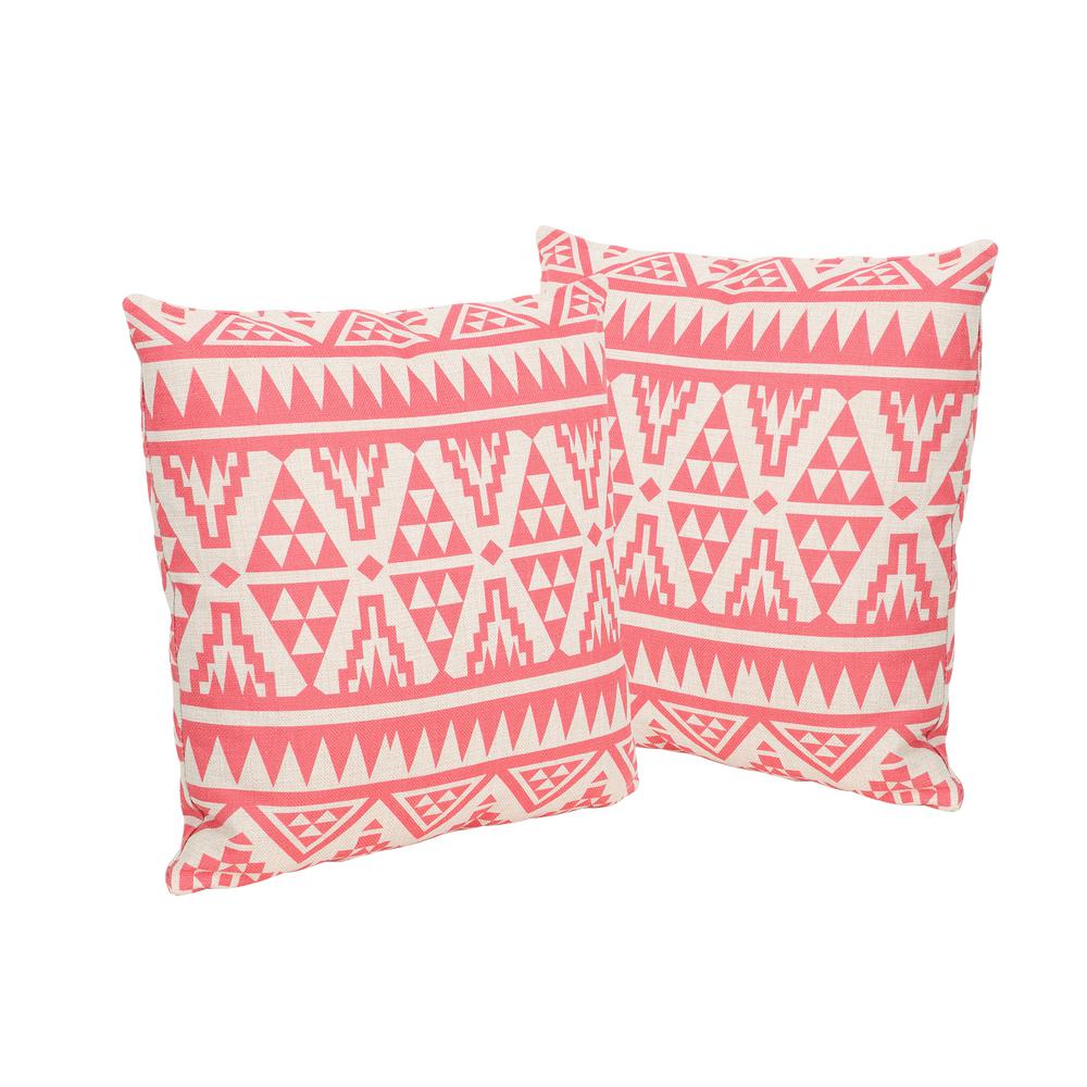 pink outdoor throw pillows