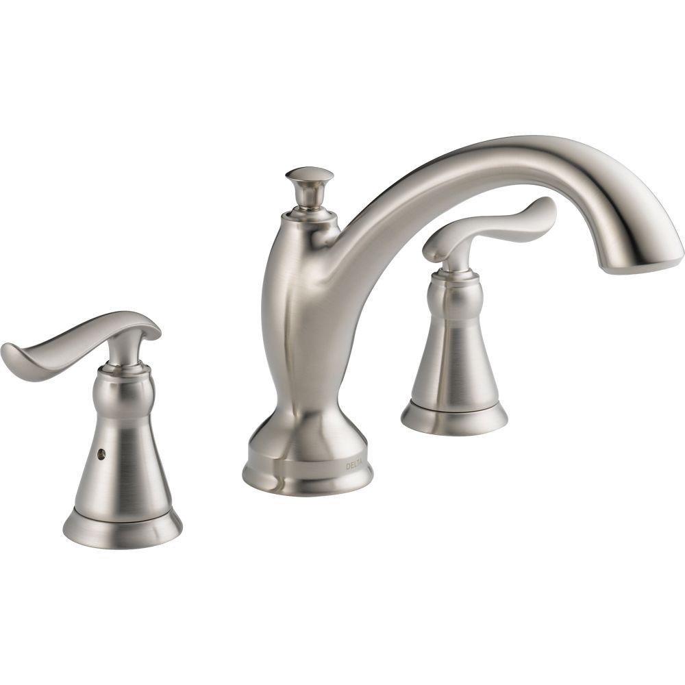 Delta Linden 2 Handle Deck Mount Roman Tub Faucet Trim Kit Only In