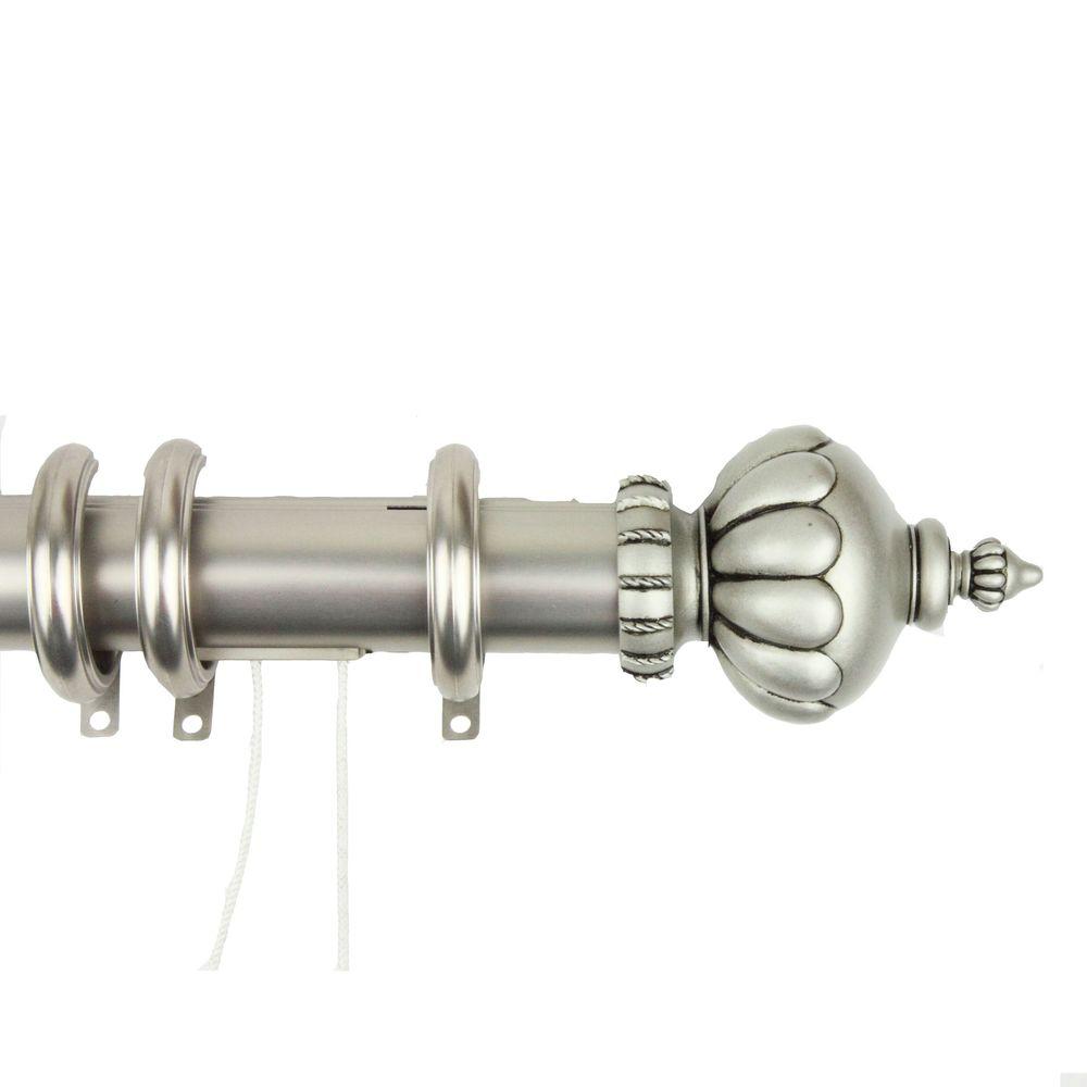 Rod Desyne 84 in. 156 in. Imperial Decorative Traverse Rod in Satin