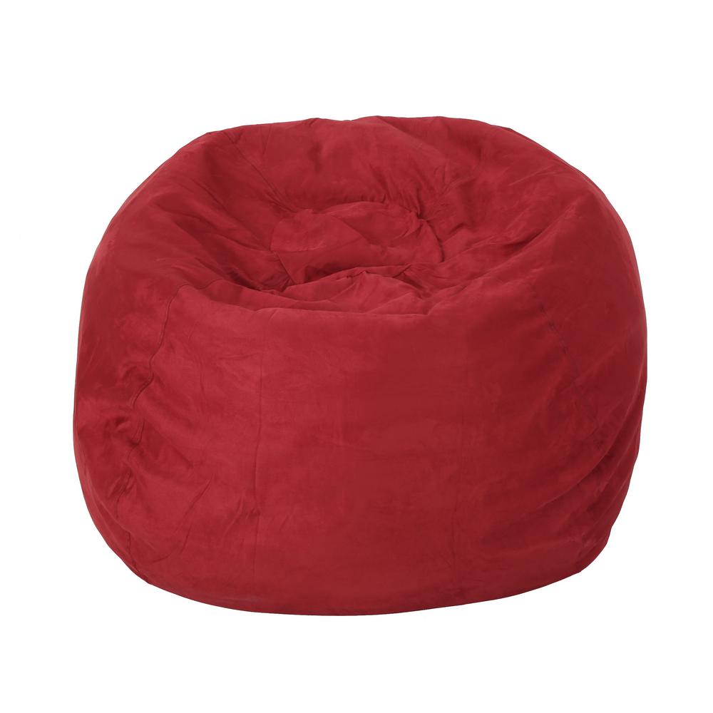 Le House Bates Chinese Red Suede Bean Bag Cover