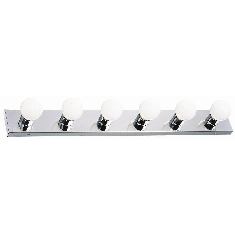 Design House 6 Light Polished Chrome Vanity 500942 The Home Design House 6 Light Polished Chrome Vanity 500942 The Home Depot