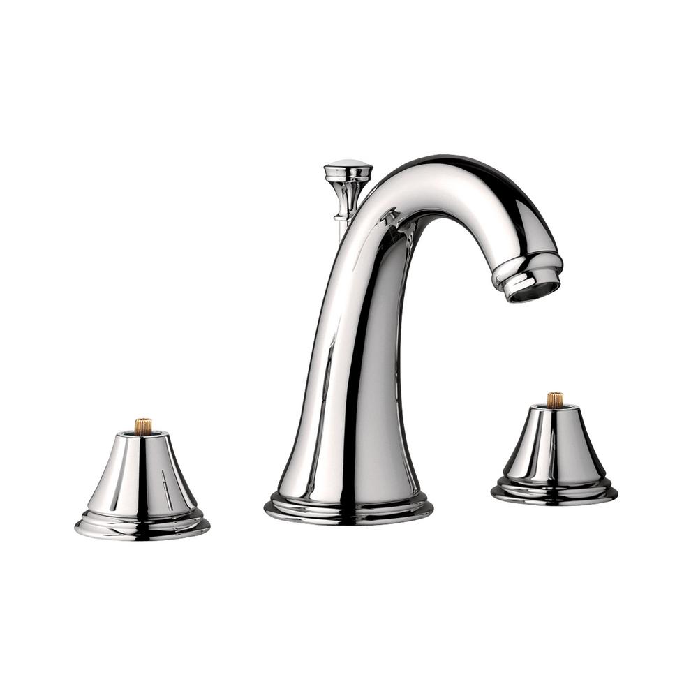 GROHE Geneva 8 in. Widespread 2Handle 1.2 GPM Bathroom Faucet in Polished Nickel InfinityFinish