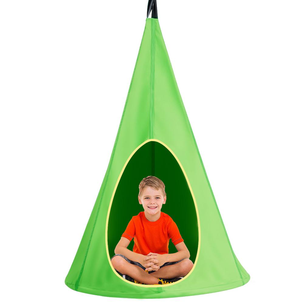 Costway 40 In Portable Kids Nest Hammock Swing Chair Hanging Seat In Green Op70140gn The Home Depot