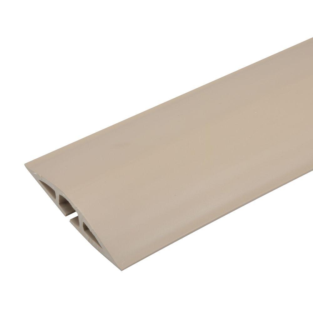 Wiremold CDB15 Brown Cord Protector - 15 Foot, Preslit Channel, Pressure-Sensitive Tape, Reduces Tripping Hazard