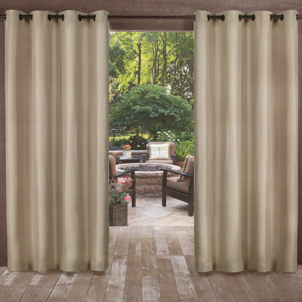 Biscayne 54 in. W x 96 in. L Indoor Outdoor Grommet Top Curtain Panel ...