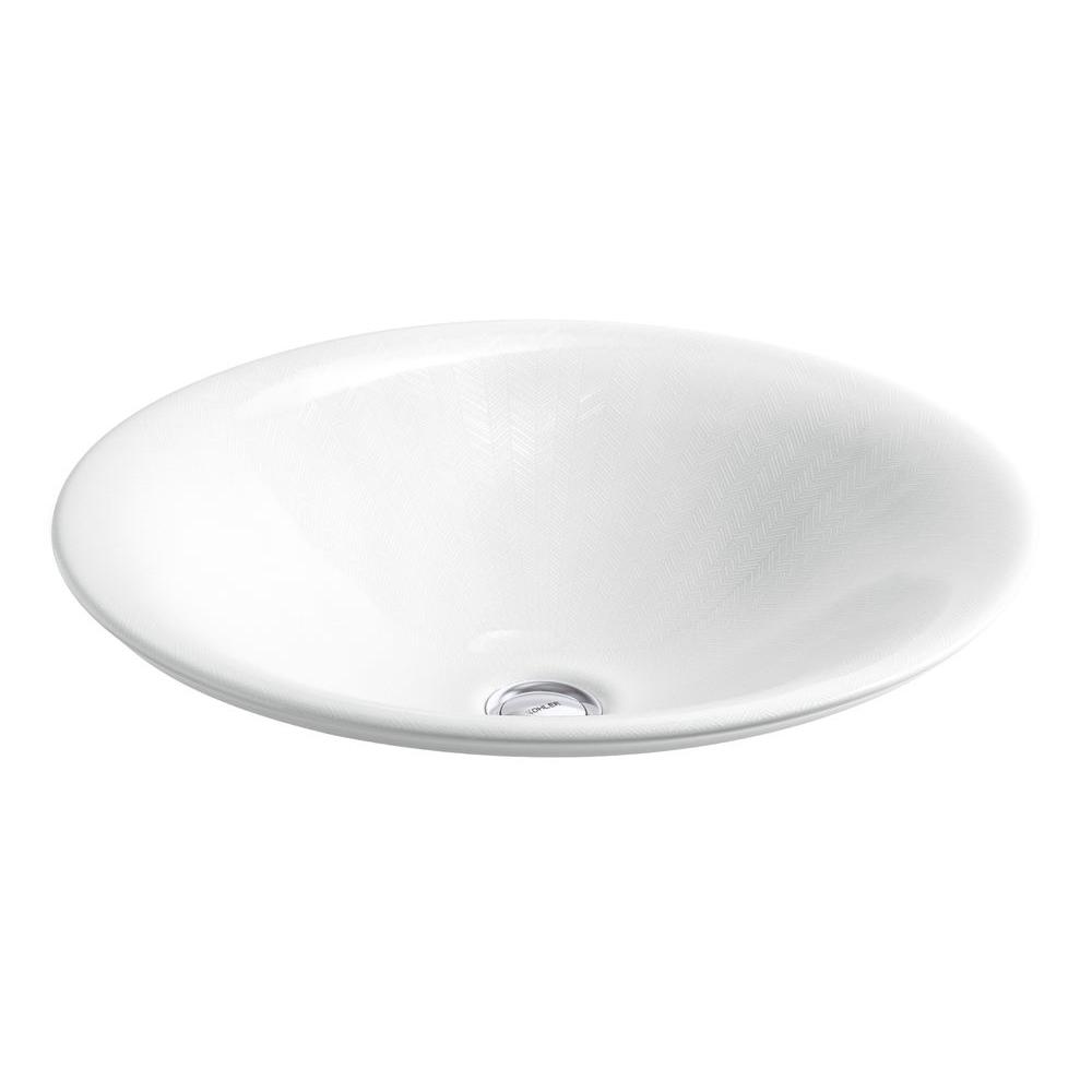 KOHLER Sartorial Above Counter Bathroom Sink in HerringboneK75748HD1