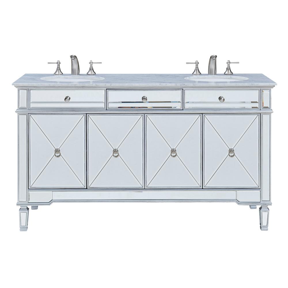 Madison 60 In Double Bathroom Vanity With 1 Drawer 2 Shelves 4
