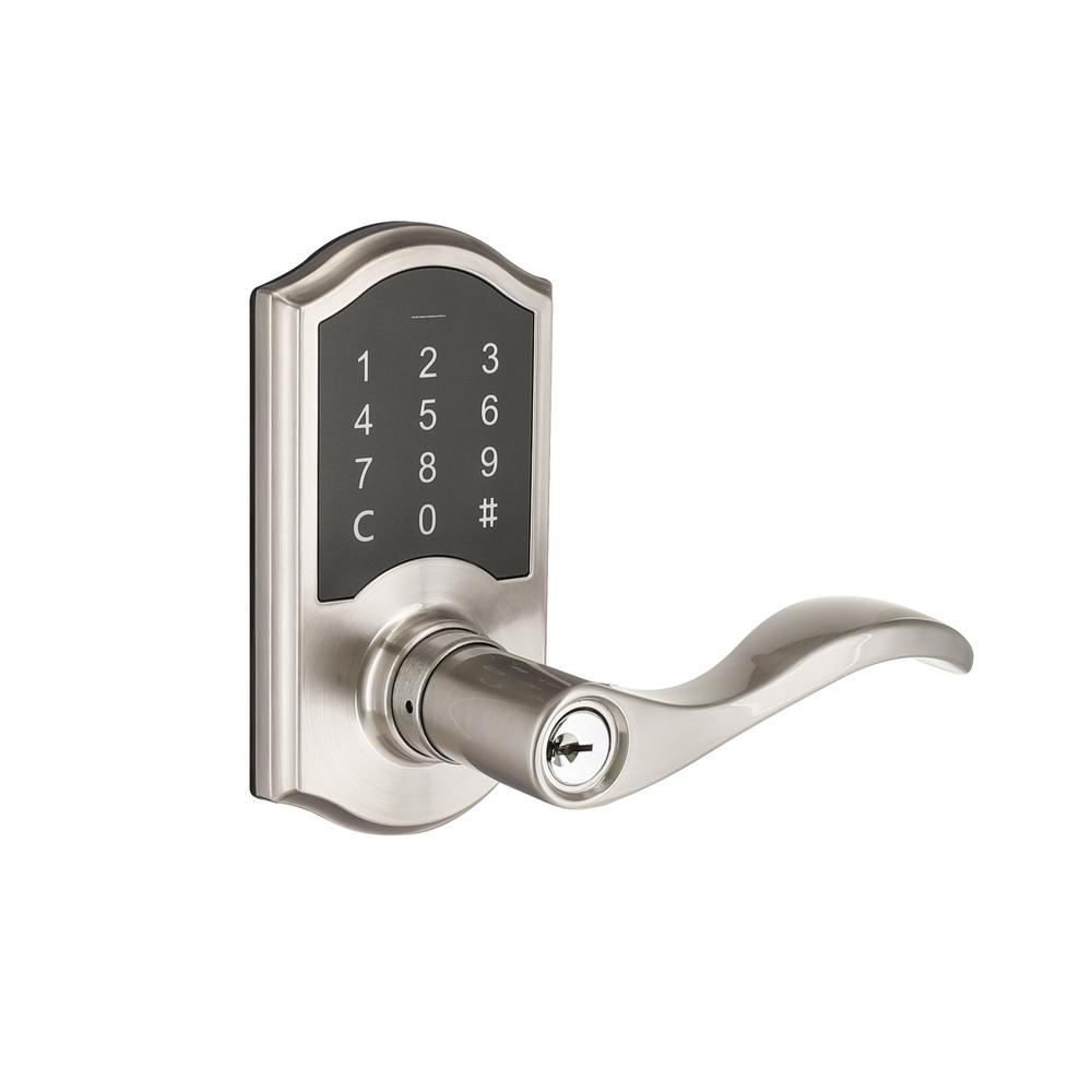 Defiant Castle Satin Nickel Electronic Touchpad Door Lever