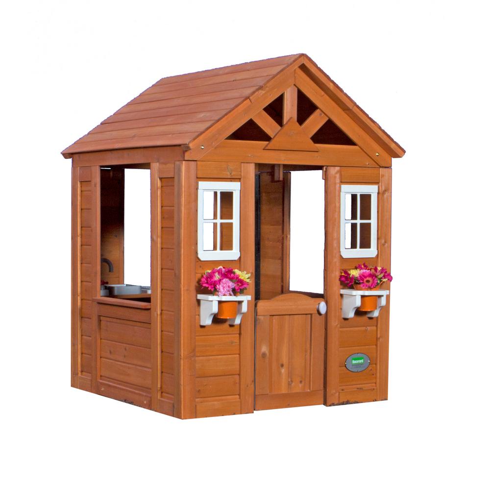 wooden playhouse with assembly