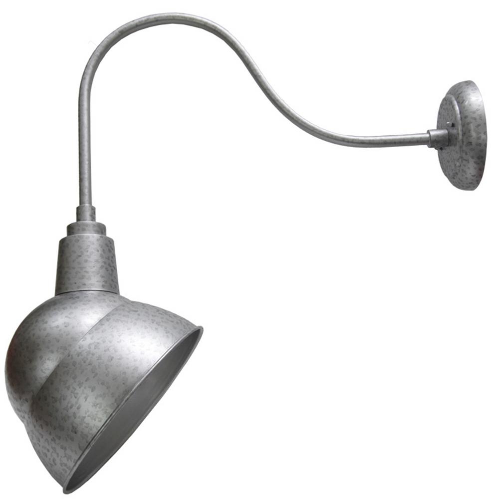 1 Light Galvanized Finish Outdoor Wall Mount Barn Sconce