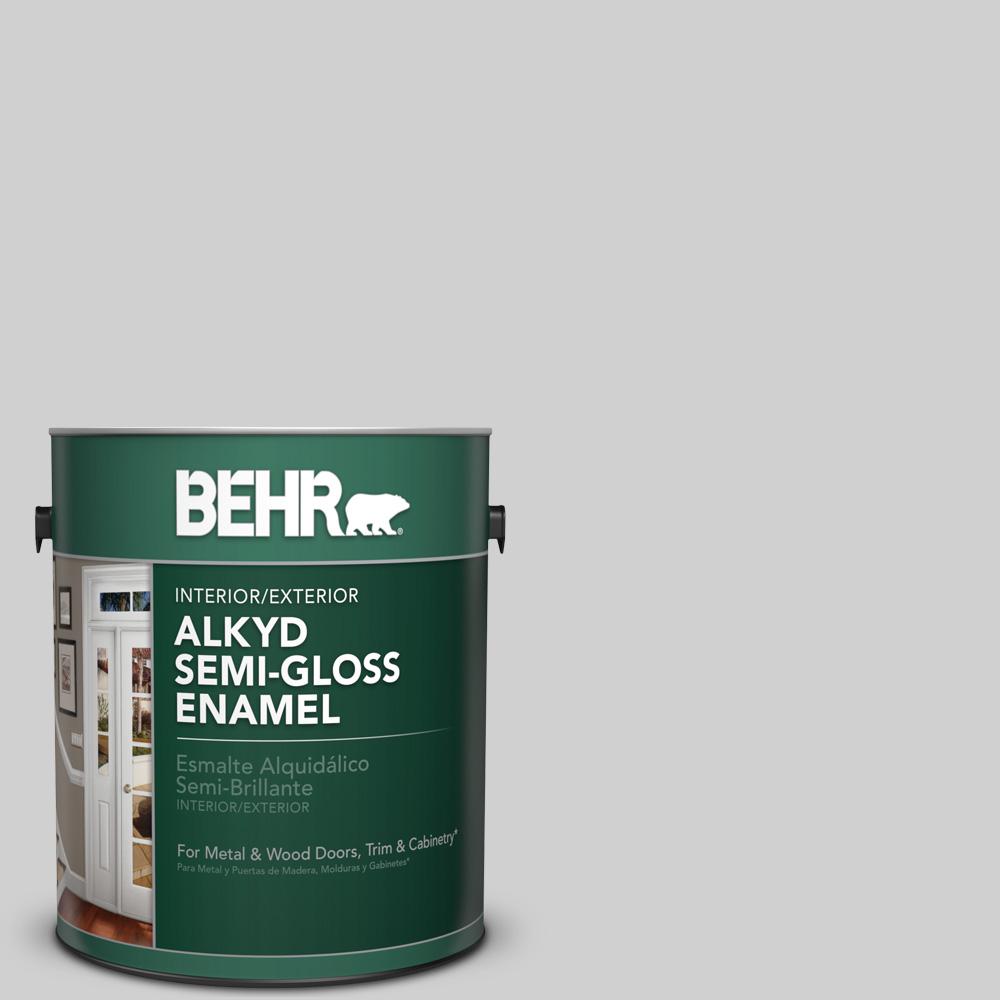 BEHR 1 gal. N5201 White Metal SemiGloss Enamel Alkyd Interior/Exterior Paint390001 The
