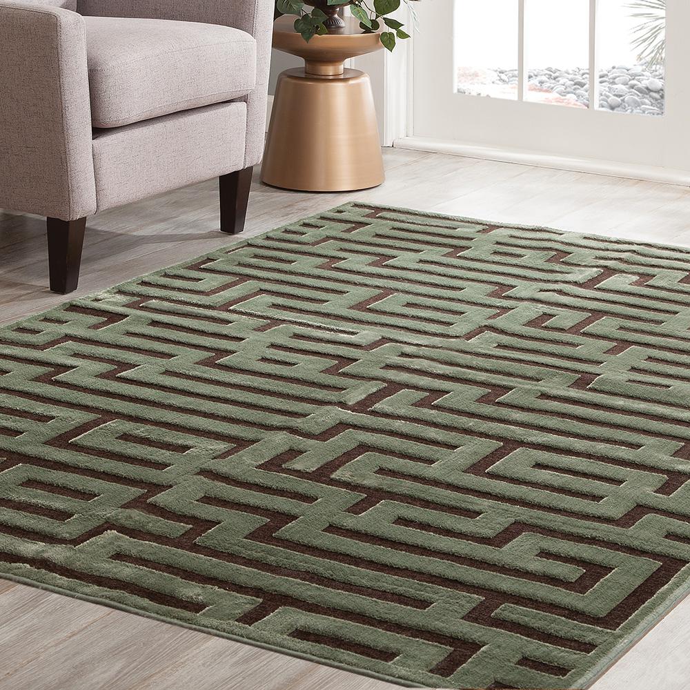 Sams International Napa Maze Seafoam 5 ft. x 8 ft. Area ...