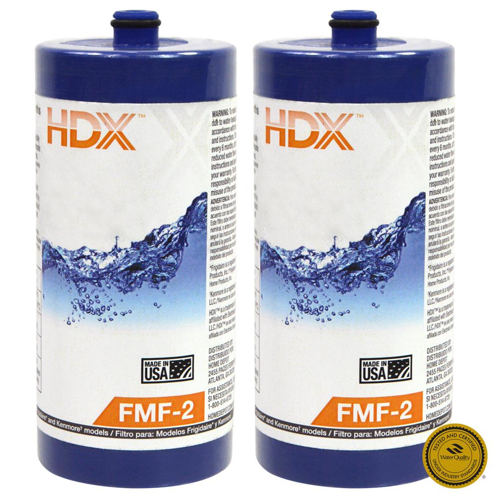 HDX FMF-2 Premium Refrigerator Water Filter Replacement Fits Frigidaire WF1CB (2-Pack)