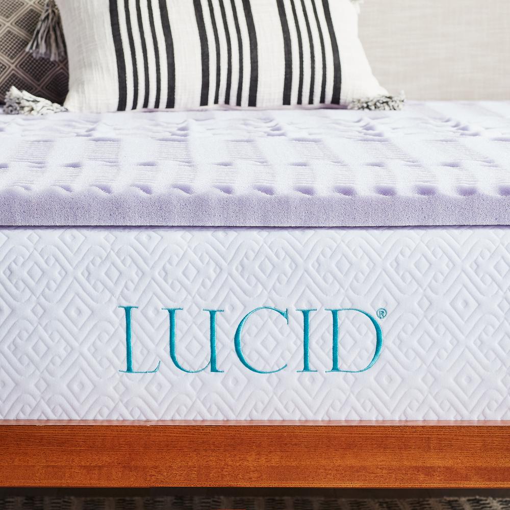 LUCID 2 In. King Gel Infused Memory Foam Mattress Topper HDLU20KK30GT ...