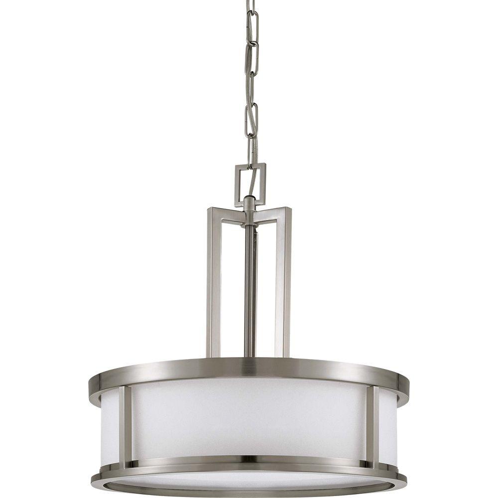 Glomar Andria Glamor 4-Light Brushed Nickel Pendant-HD ...