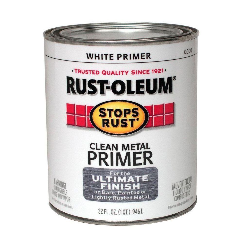 RustOleum Stops Rust 1 qt. Flat White Clean Metal Primer (2Pack