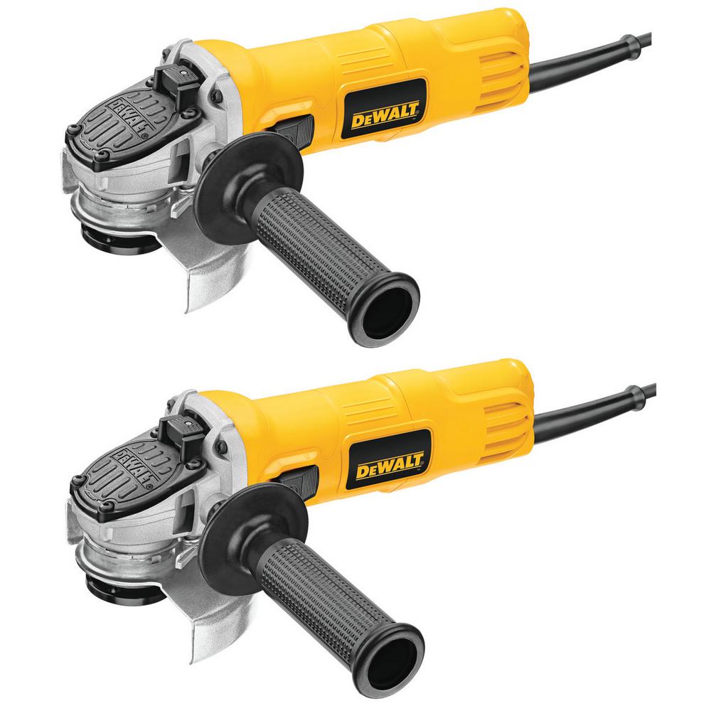 DEWALT 7 Amp 4.5 in. Small Angle Grinder with 1-Touch Guard (2 Pack)