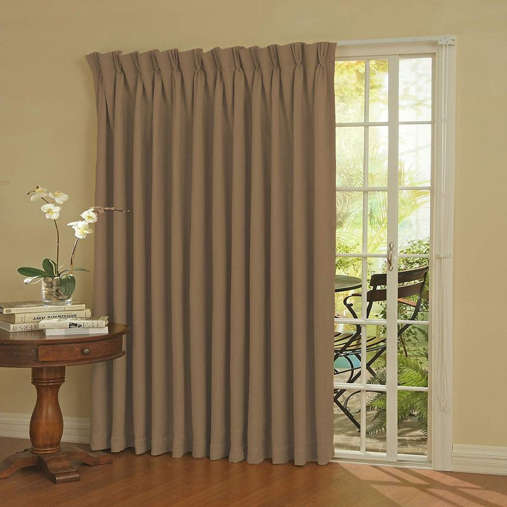 Eclipse Thermal Blackout Patio Door Curtain Panel In Wheat 100