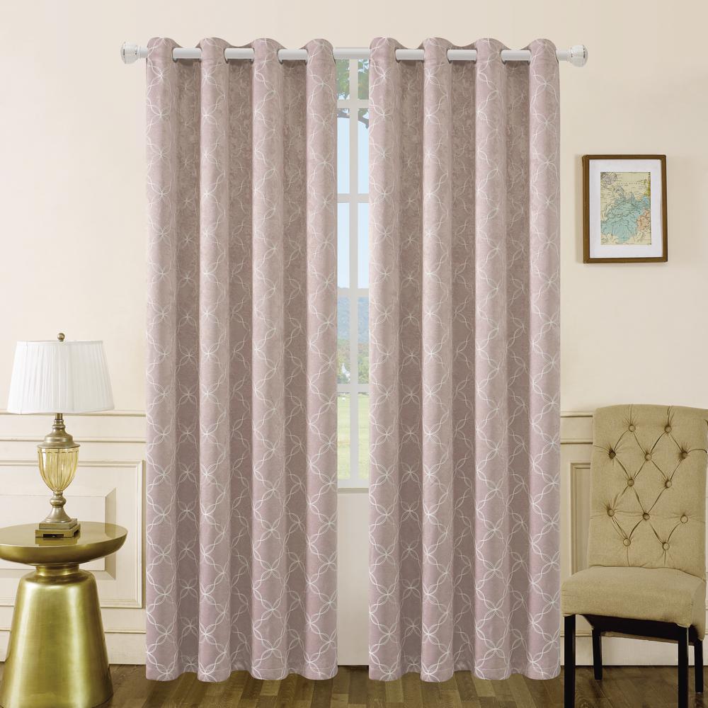 Lyndale Decor Amelia 126 in. L x 50 in. W Blackout Polyester Curtain in BlushAmelia126BH