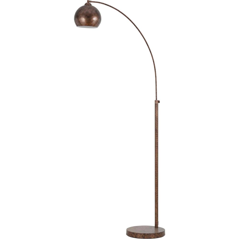 Cal Lighting Arc 72 In Rust Floor Lamp With Metal Shade