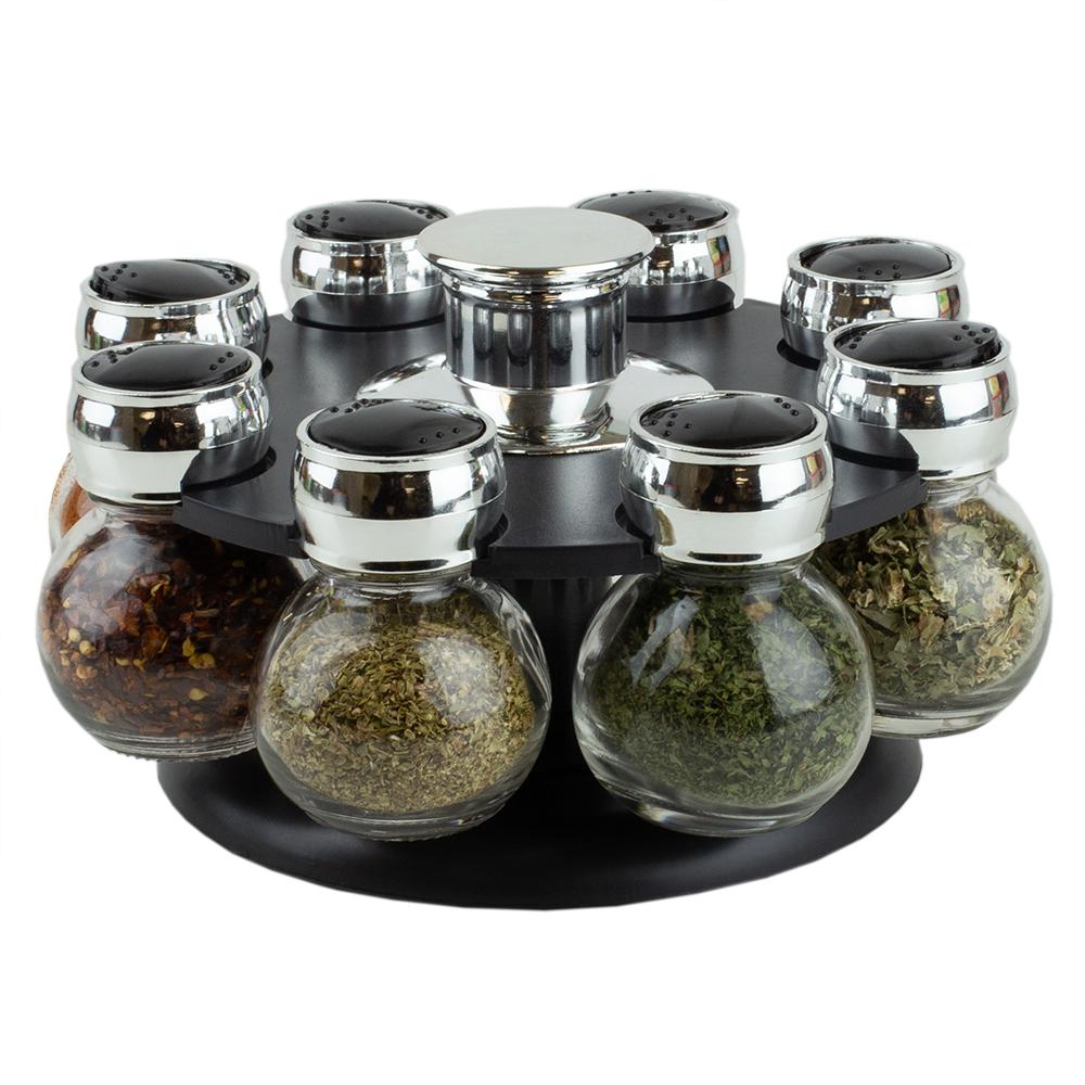 spice rack and jars