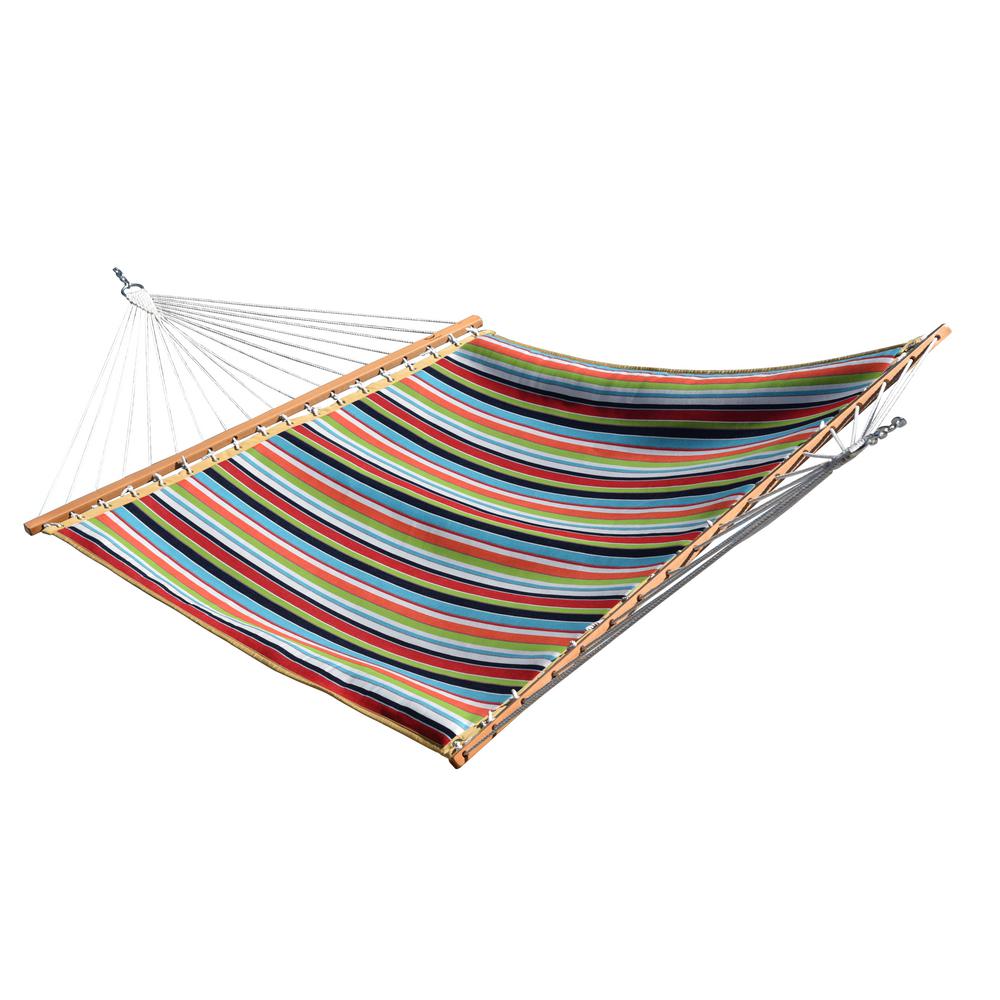Vivere 13 ft. Sunbrella Quilted Reversible Double Hammock in Carousel Confetti by Vivere