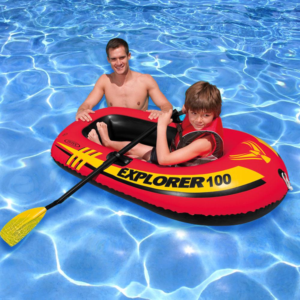 intex explorer 100 boat with oars pool float-58329ep-23