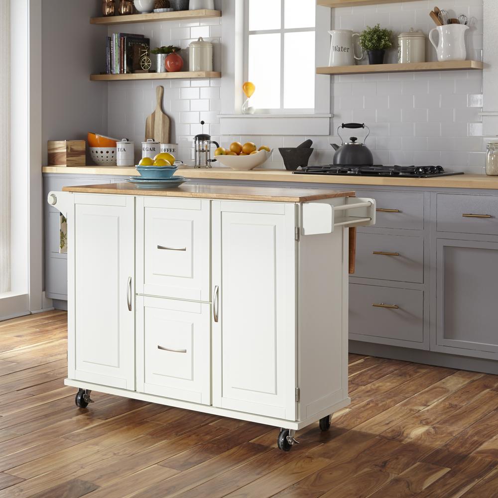 Homestyles Patriot White Kitchen Cart 4516 95 The Home Depot