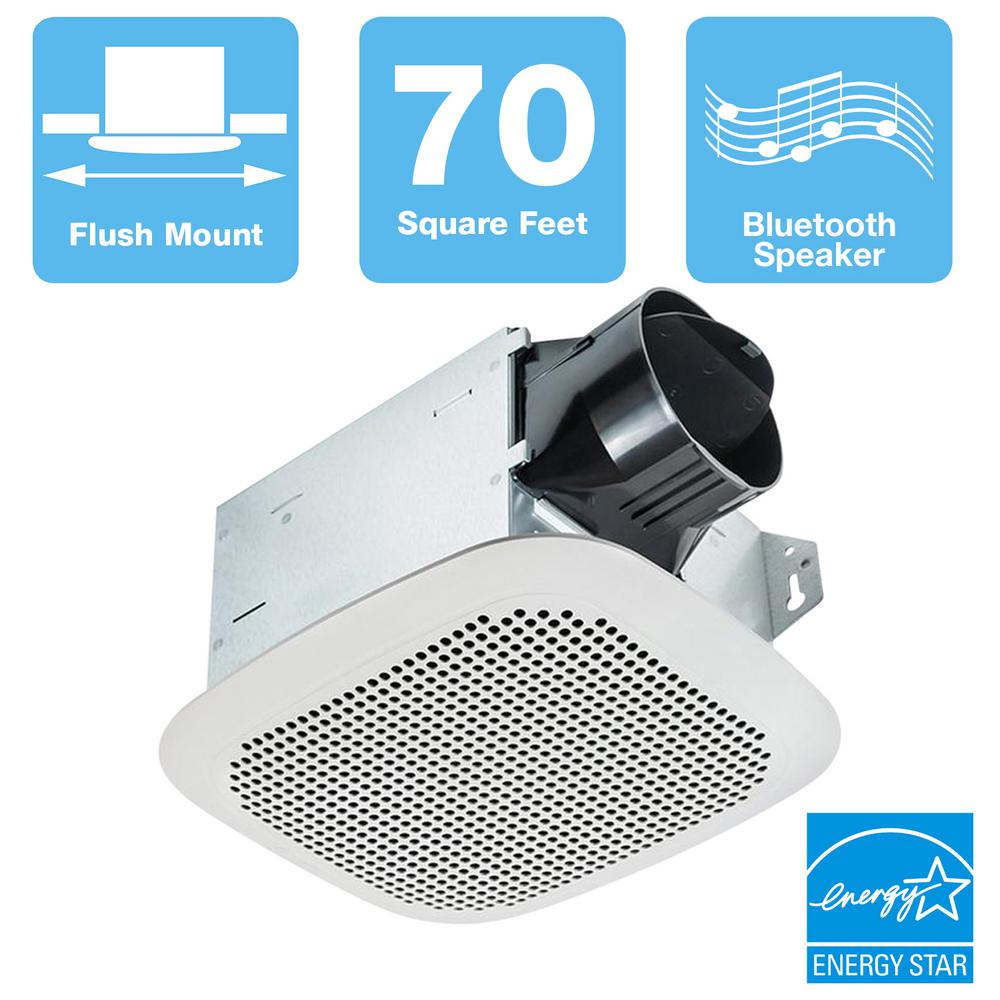 Delta Breez Integrity Series 70 Cfm Ceiling Bathroom Exhaust Fan With Bluetooth Speaker Energy Star