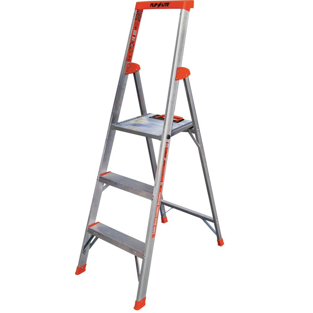 UPC 096764100438 product image for Little Giant Ladder Systems 5 ft. Flip-N-Lite Aluminum Utility Ladder with 300 l | upcitemdb.com