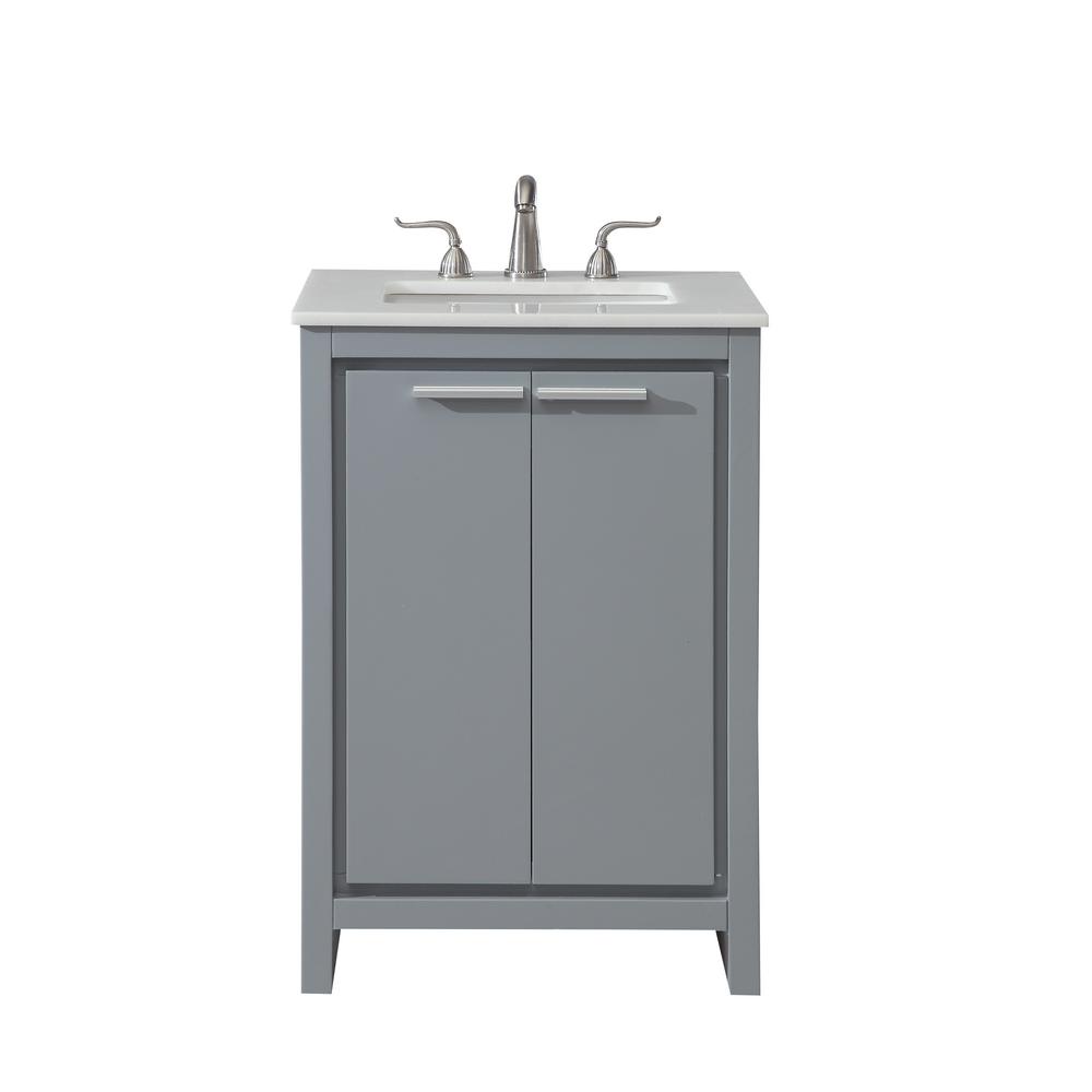 Goodrich 24 In Single Bathroom Vanity With 1 Shelf 2 Doors Marble Goodrich 24 In Single Bathroom Vanity With 1 Shelf 2 Doors Marble Top Porcelain Sink Grey Finish Hdvnt 25648gr The Home Depot