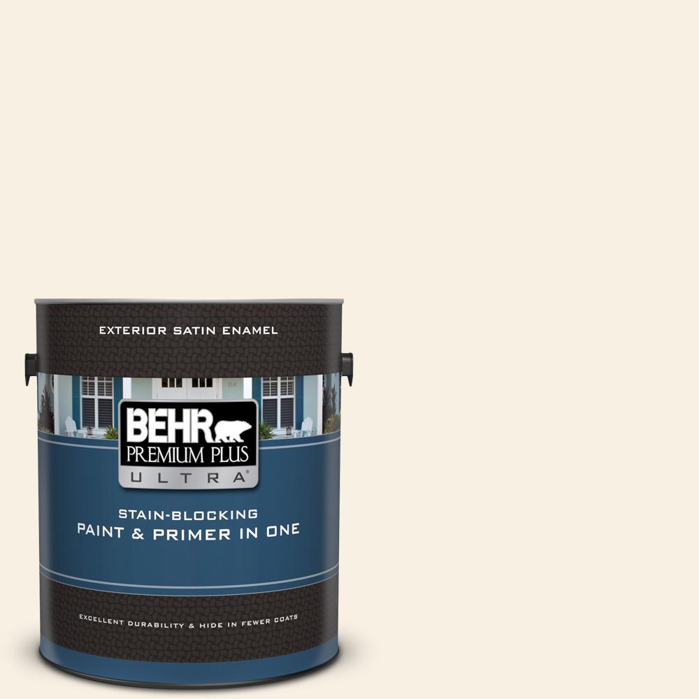 Behr Premium Plus Ultra 1 Gal W D 710 Creamy White Satin Enamel W D 710 Creamy White Satin Enamel Exterior