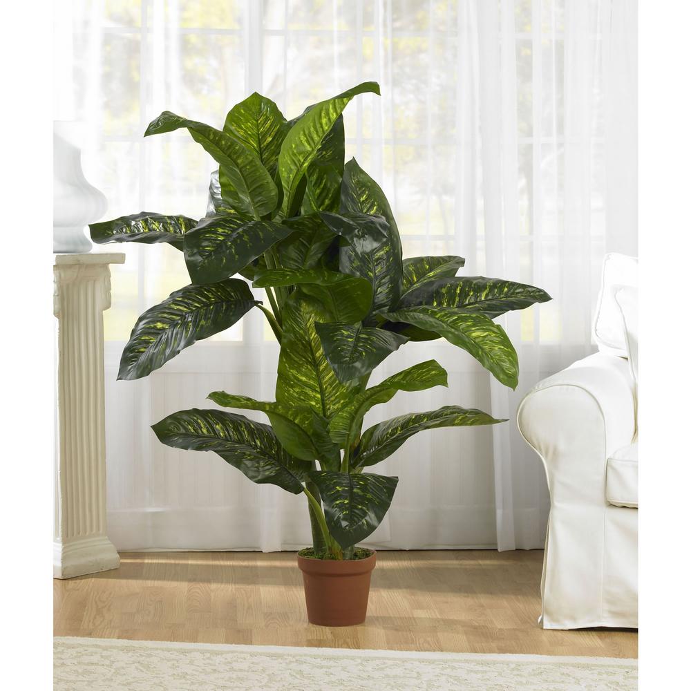 Nearly Natural Real Touch 5 ft. Green Dieffenbachia Silk Potted Plant ...