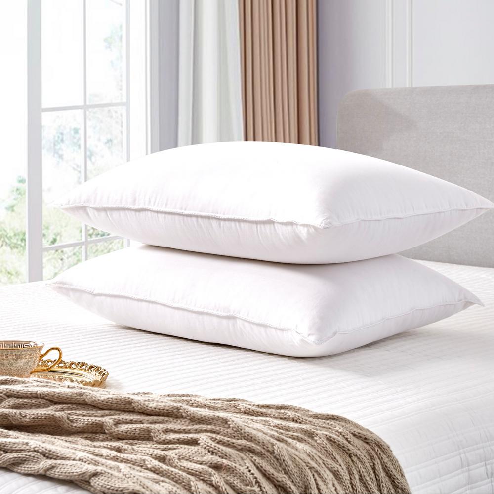 SCOTT LIVING 330-Thread Count White Goose Feather Back Sleeper Medium ...