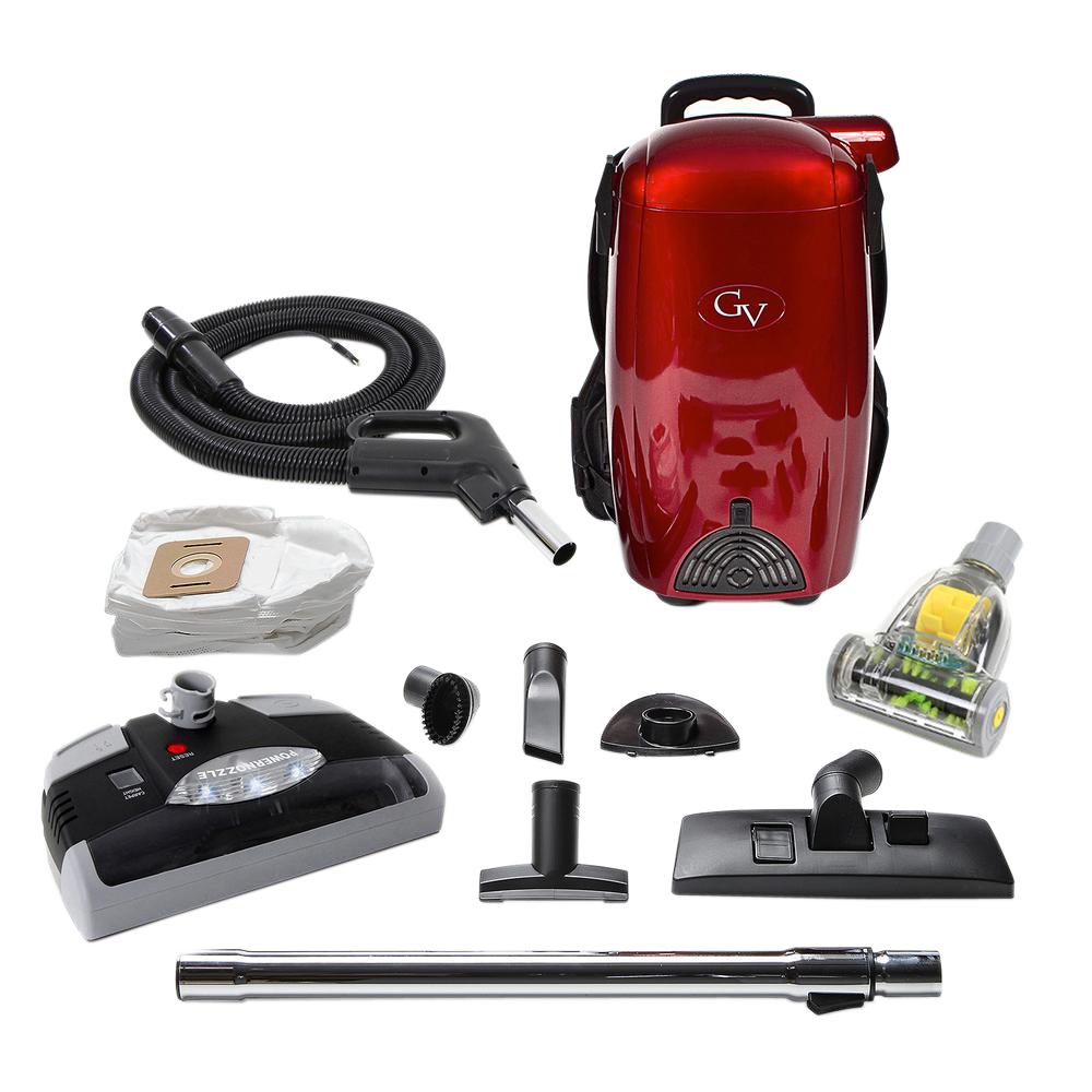 GV 8 Qt. Light Powerful HEPA BackPack Vacuum with Power Head Nozzle