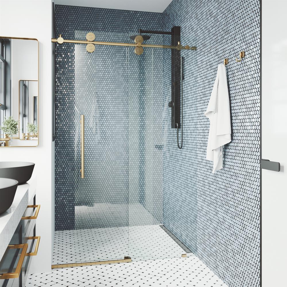 Vigo Elan 52 To 56 In X 74 In Frameless Sliding Shower Door In