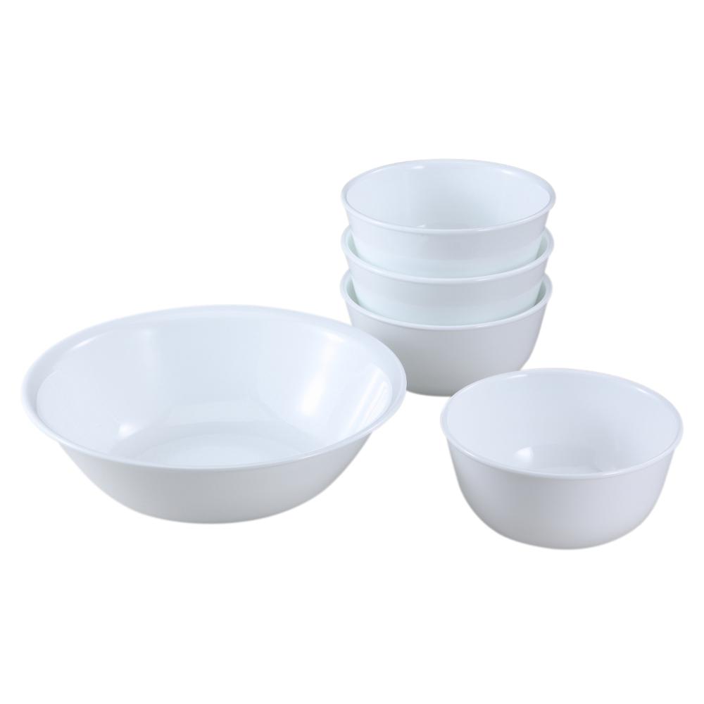 Corelle Classic 5Piece Winter Frost White Bowl Set1040096 The Home
