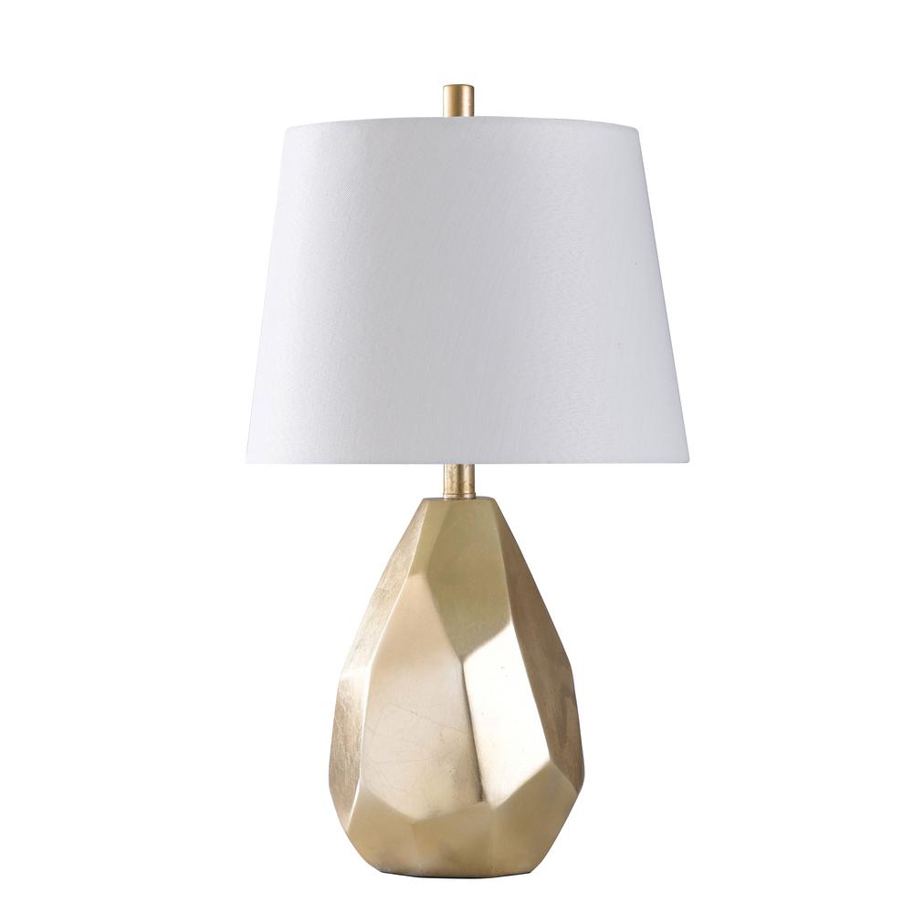 white and gold light shade