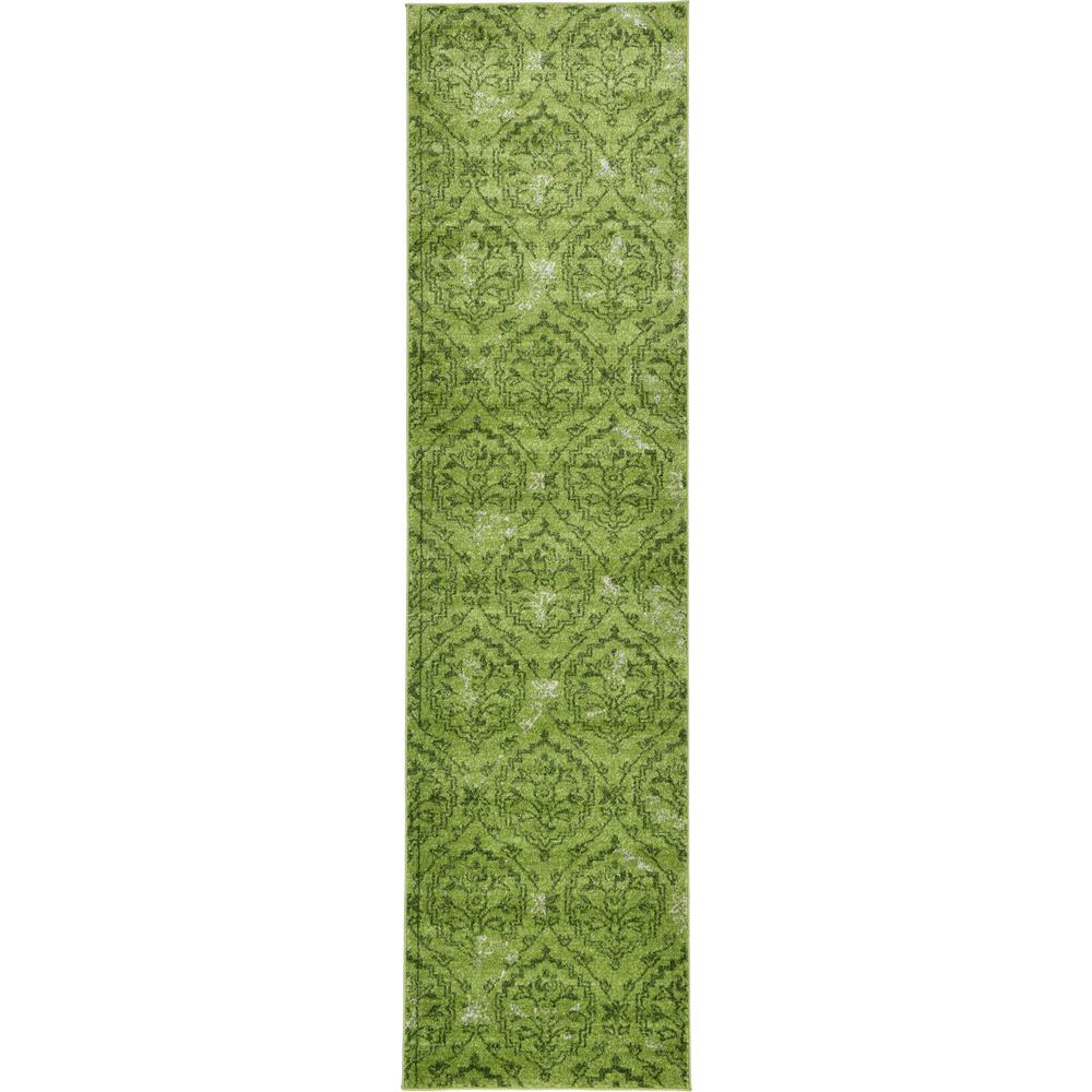 Unique Loom Agra Light Green 2 ft. 7 in. x 10 ft. Runner Rug3120295