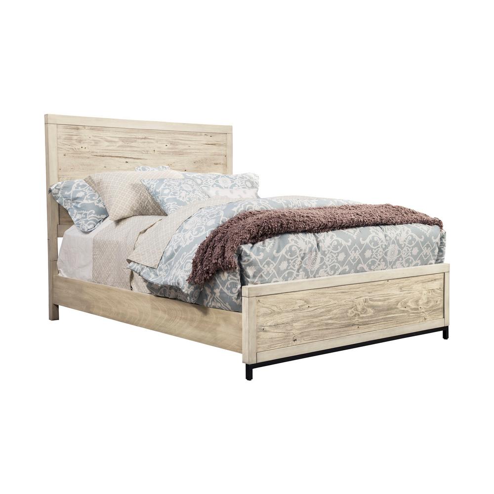 Malibu Distressed White Cal King Panel Bed 2800 07ck The Home Depot