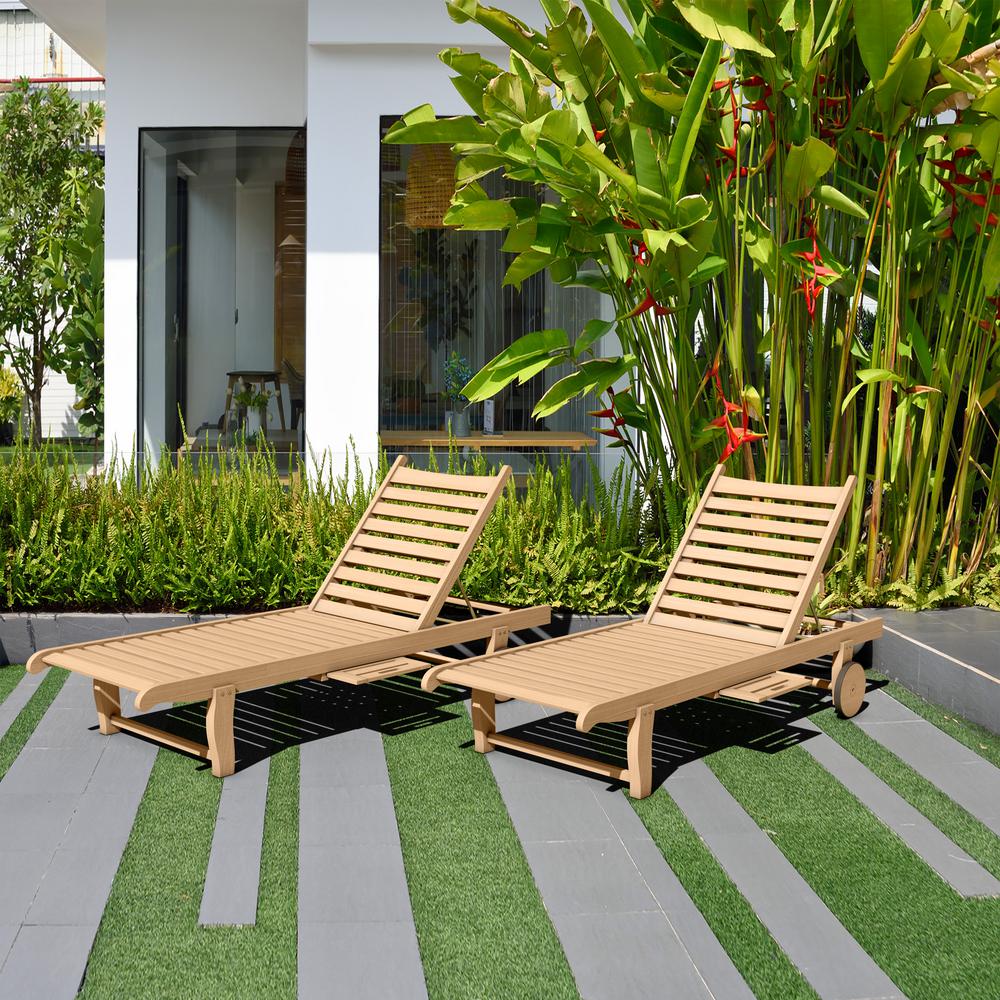 Amazonia Cairo Teak Patio Chaise Loungers 2SetSC_2WINDU The Home Depot
