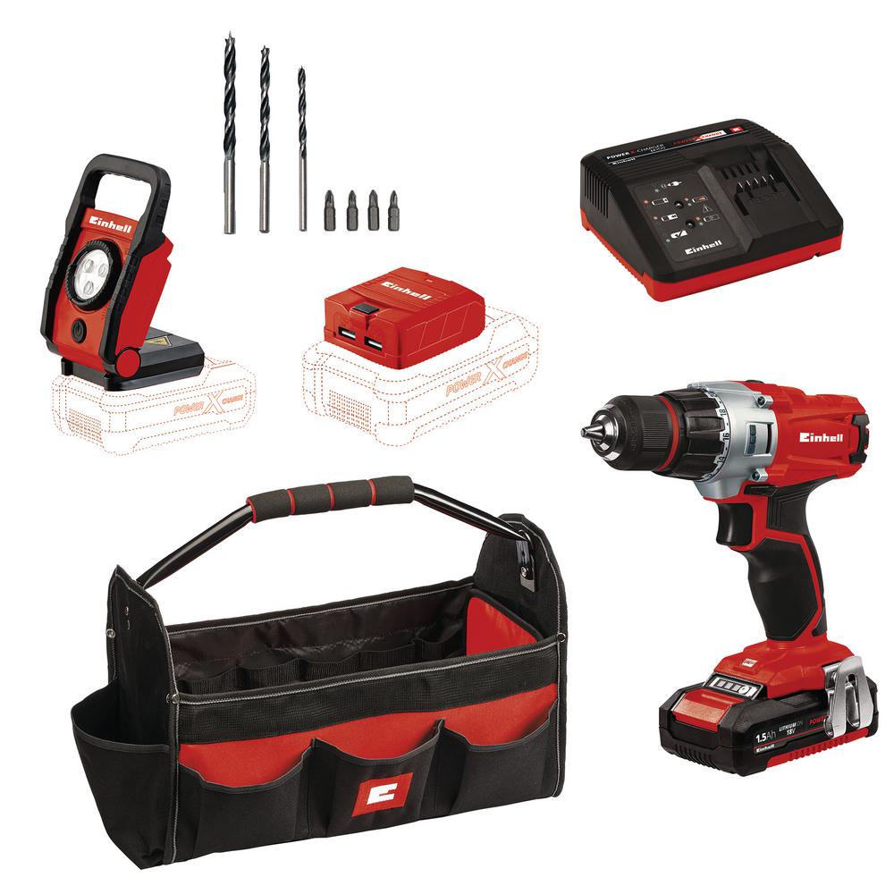 EINHELL 18Volt Cordless 3/8 in. Chuck Drill Driver Kit4513791 The Home Depot