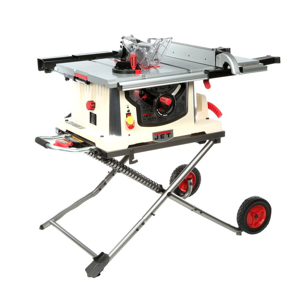 JET 15 Amp 10 in. Professional Jobsite Table Saw with Rolling Stand