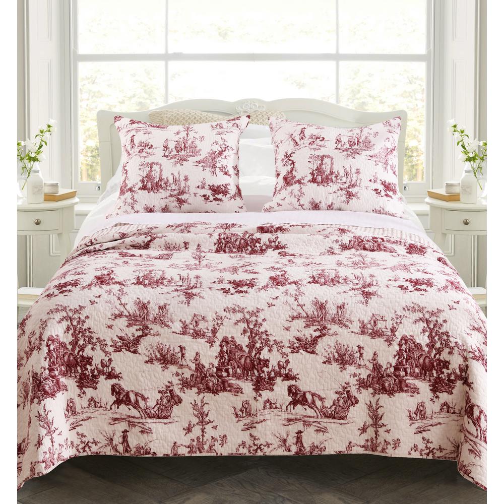 Red Floral Quilts Bedspreads Bedding Bath The Home Depot