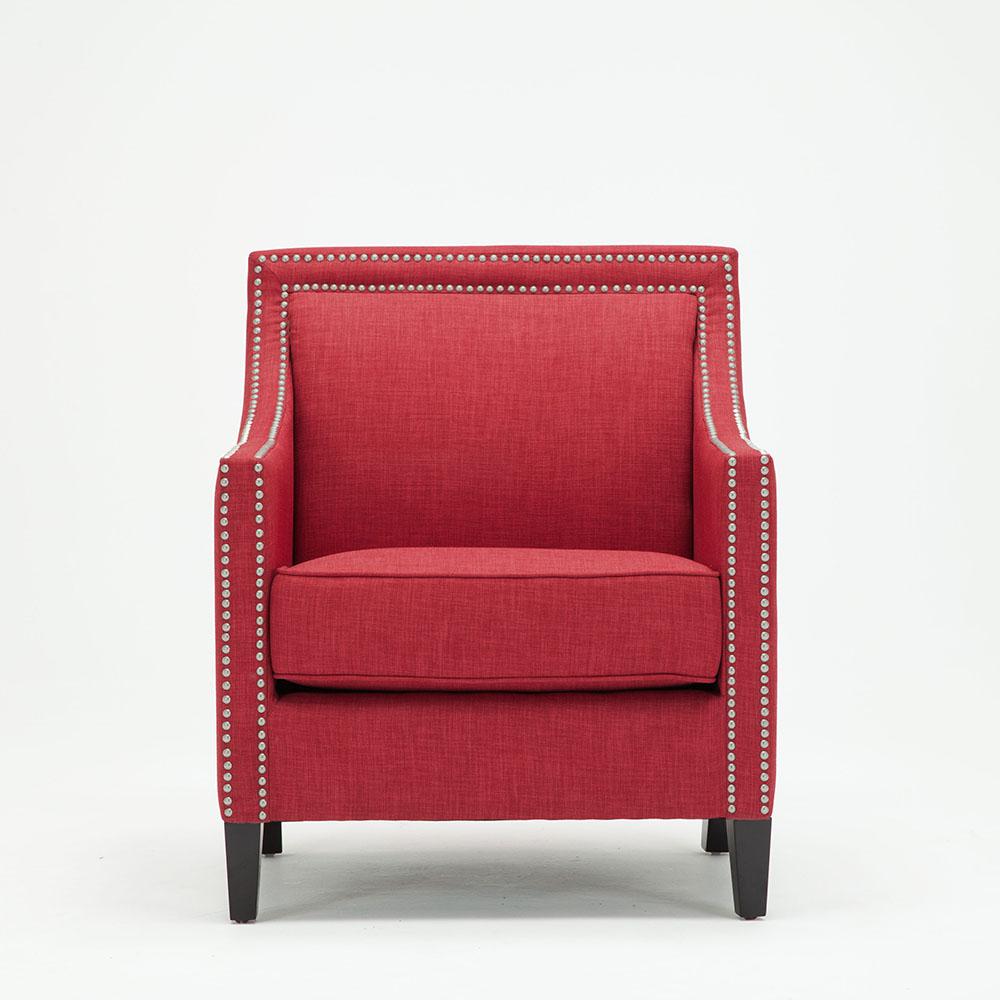 unbranded taslo red polyester accent chair801820  the home depot