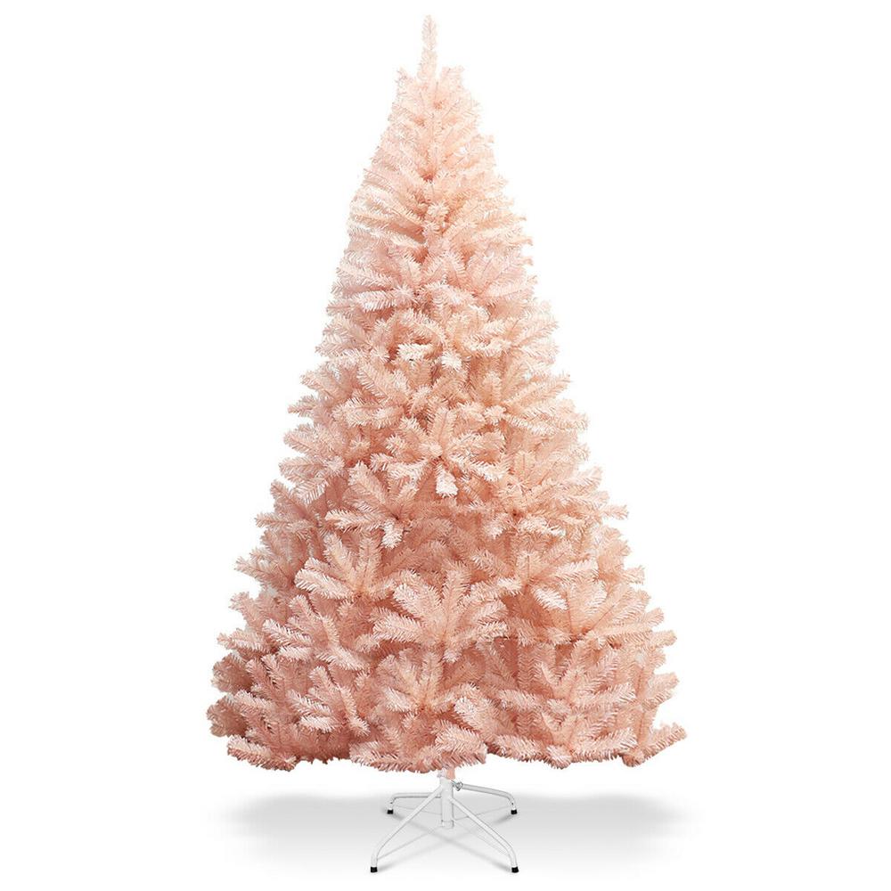 4 Ft Spruce Hinged Full Tree Easy Assembly Unlit With Solid Metal Stand Holiday Decoration Indoor Party-pink 4ft ZWH-Christmas tree Pink Artificial Christmas Tree Color : Pink, Size : 4ft