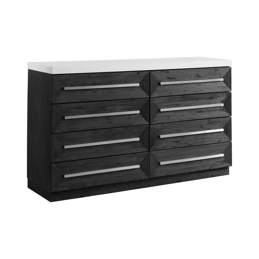 Black Solid Wood Dressers Chests Bedroom Furniture The Grace 8 Drawer Black Dresser