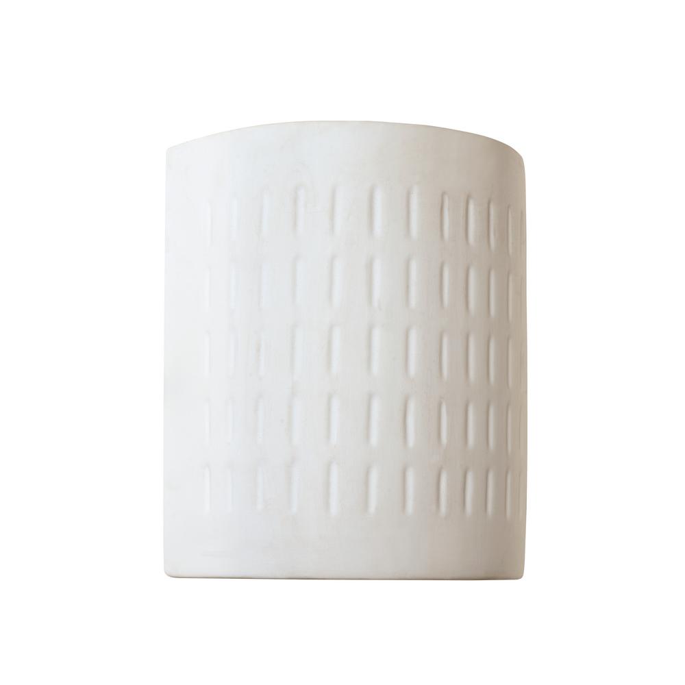 Bel Air Lighting 1 Light Outdoor Fluorescent White Ceramic Half Cylinder Pocket Wall Lantern