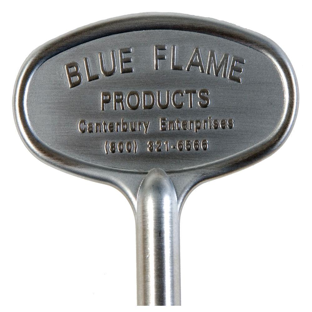 Blue Flame 3 in Universal Gas Valve Key Polished Brass Fireplace Chrome